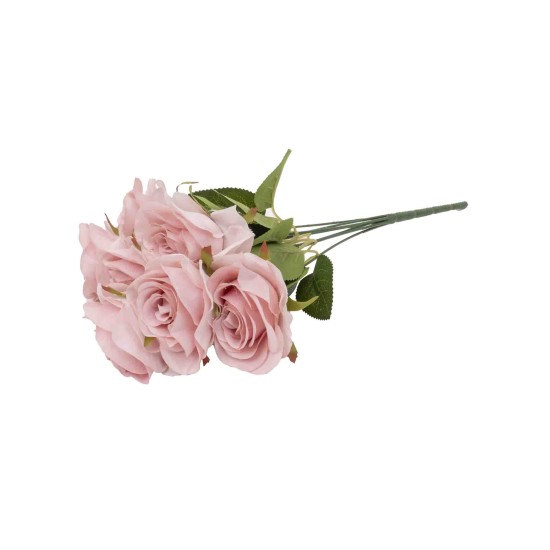 Buchet 7 trandafiri artificiali, culoare roz, H 40 cm, B.S.P. / SL621_4