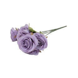 Buchet 7 trandafiri artificiali, culoare lila, H 40 cm, B.S.P. / SL621_5