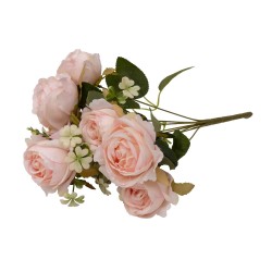 Buchet 9 bujori artificiali, culoare roz deschis, H 40 cm, B.S.P. / SL622_1