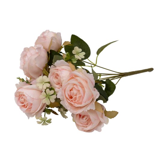 Buchet 9 bujori artificiali, culoare roz deschis, H 40 cm, B.S.P. / SL622_1