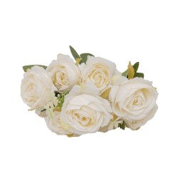 Buchet 9 bujori artificiali, culoare crem, H 40 cm, B.S.P. / SL622_2