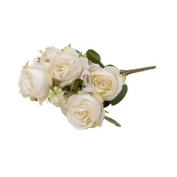 Buchet 9 bujori artificiali, culoare crem, H 40 cm, B.S.P. / SL622_2