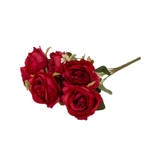 Buchet 9 bujori artificiali, culoare rosu, H 40 cm, B.S.P. / SL622_4