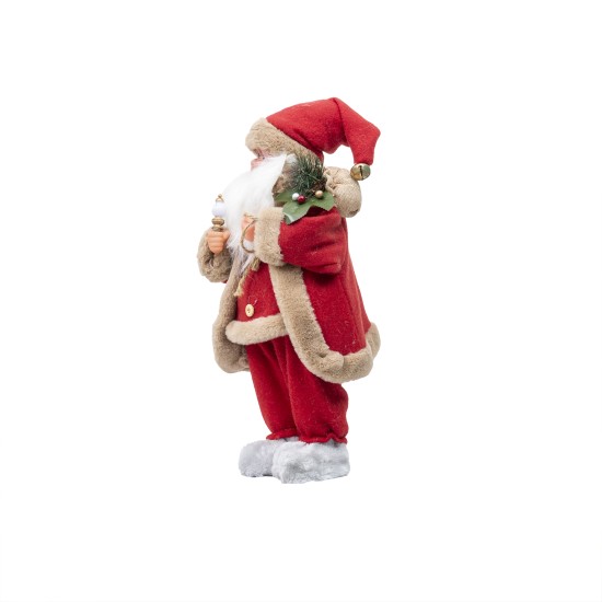 Mos Craciun muzical si dansator, culoare rosu +crem, 45 cm, B.S.P. / SL652_R+C