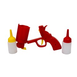 Pistol pentru sosuri, 23X18 cm, culoare rosu, 2 rezerve, B.S.P. / SL655