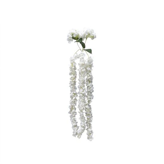 Buchet hortensie curgatoare, culoare alb, 110x20 cm, B.S.P. / SL668_A