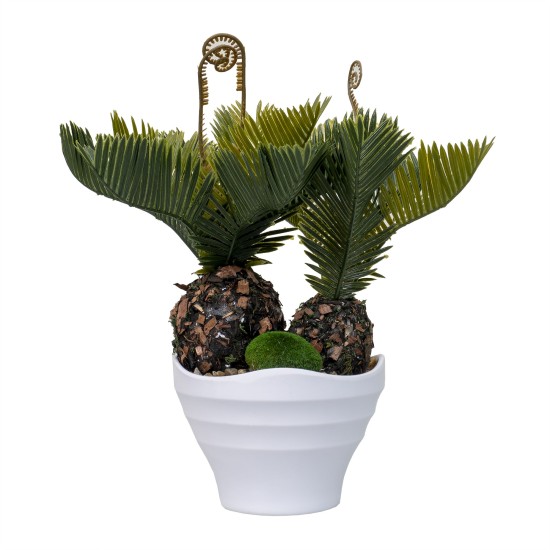 Decoratiune artificiala, model palmier, ghiveci plastic, H 24, B.S.P. / SL671