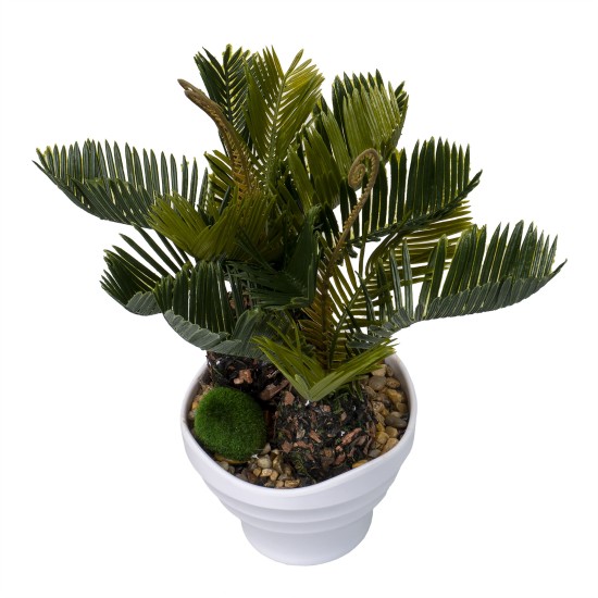 Decoratiune artificiala, model palmier, ghiveci plastic, H 24, B.S.P. / SL671