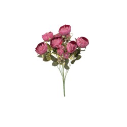 Buchet bujor artificial, 10 fire, culoare grena, h 46 cm, B.S.P. / SL680_Grena