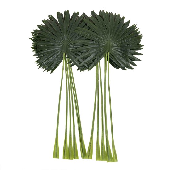 Frunze artificiale de palmier, culoare verde, 12/set, 75x35cm, B.S.P. / SL683