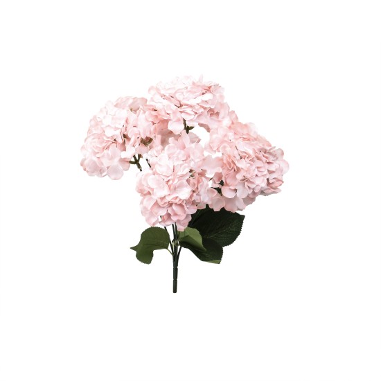Buchet hortensie artificiala, 5 capete, culoare roz, h-44 cm, B.S.P. / SL684_Roz