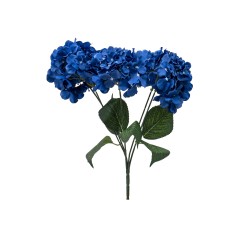 Buchet hortensie artificiala, 5 capete, culoare albastru, h-44 cm, B.S.P. / SL684_Albastru