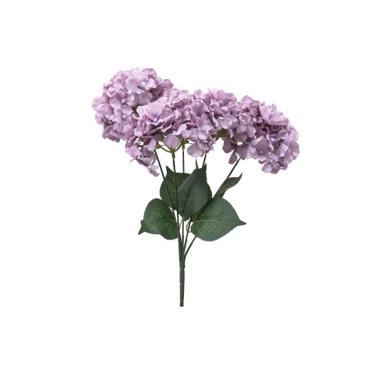 Buchet hortensie artificiala, 5 capete, culoare mov, h-44 cm, B.S.P. / SL684_Mov
