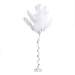Copac trunghi spiralat, puf sintetic, culoare alb, H 170cm, B.S.P. / SL691_A
