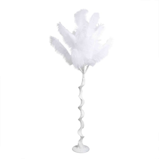 Copac trunghi spiralat, puf sintetic, culoare alb, H 170cm, B.S.P. / SL691_A
