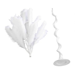 Copac trunghi spiralat, puf sintetic, culoare alb, H 170cm, B.S.P. / SL691_A