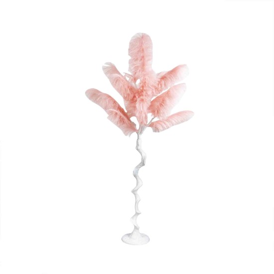 Copac trunghi spiralat, puf sintetic, culoare roz, H 170cm, B.S.P. / SL691_R