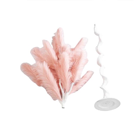 Copac trunghi spiralat, puf sintetic, culoare roz, H 170cm, B.S.P. / SL691_R