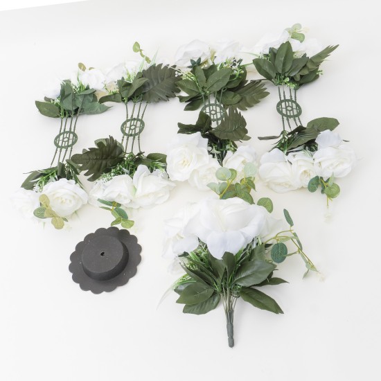 Aranjament floral, culoare alb, Ø 35 cm, B.S.P. / SL697-1_1