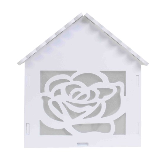 Cutie de dar pentru evenimente, imprimeu floral, 25x26x30 cm, culoare alb, B.S.P. / SL707