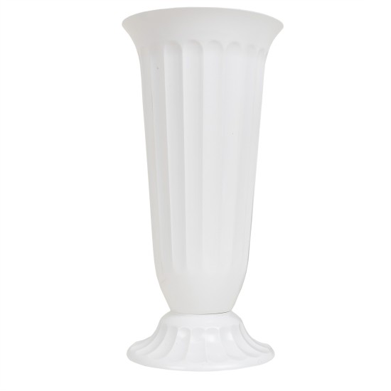 Vaza din plastic culoare alb, model rotund, H 45 cm, B.S.P. / SL725