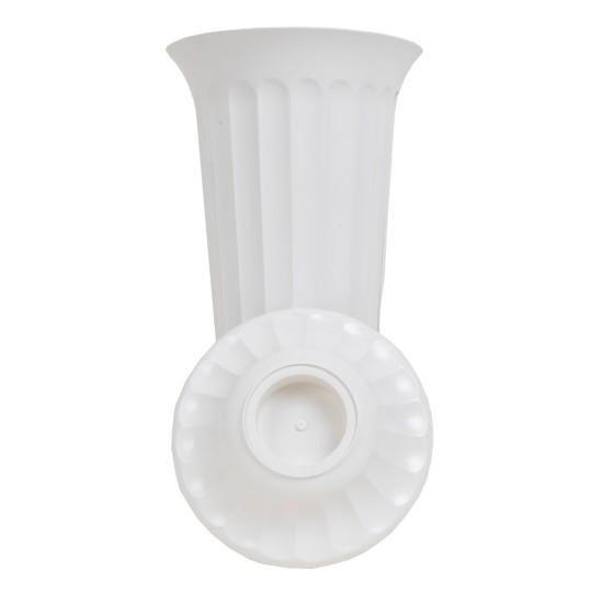 Vaza din plastic culoare alb, model rotund, H 45 cm, B.S.P. / SL725