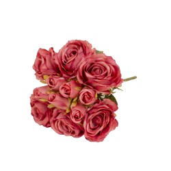 Buchet 12 trandafri artificiali, culoare roz inchis, H 35 cm, B.S.P. / SL737_5