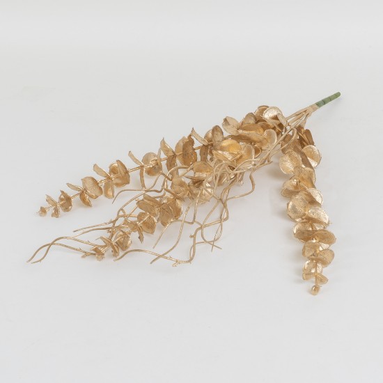 Buchet 7 fire eucalipt, culoare auriu, H 50 cm, B.S.P. / SL741