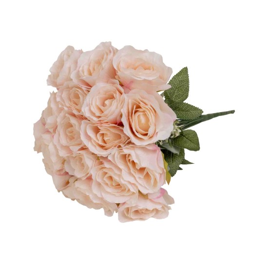 Buchet 18 trandafiri artificiali, culoare somon, H 35 cm , B.S.P. / SL753_3