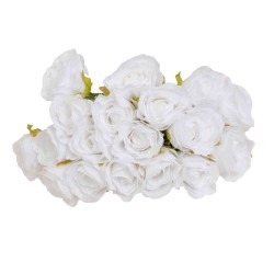 Buchet 18 trandafiri artificiali, culoare alb, H 35 cm , B.S.P. / SL753_2
