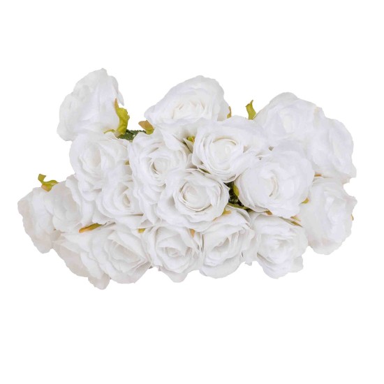 Buchet 18 trandafiri artificiali, culoare alb, H 35 cm , B.S.P. / SL753_2