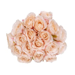 Buchet 18 trandafiri artificiali, culoare somon, H 35 cm , B.S.P. / SL753_3
