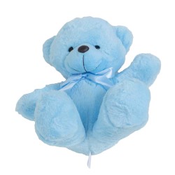 Ursulet din plus, culoare bleu, H 24 cm, B.S.P. / SL754_1