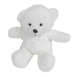 Ursulet din plus, culoare alb, H 24 cm, B.S.P. / SL754_2