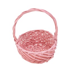 Cos impletit, culoare roz, 24x30 cm, B.S.P. / SL755_2