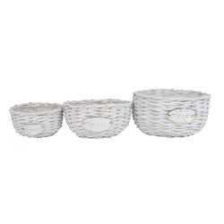 Set 3 cosuri rotunde, dimensiuni diferite, culoare alb, B.S.P. / SL756
