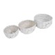 Set 3 cosuri rotunde, dimensiuni diferite, culoare alb, B.S.P. / SL756