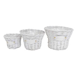 Set 3 cosuri rotunde, dimensiuni diferite, culoare alb, B.S.P. / SL757