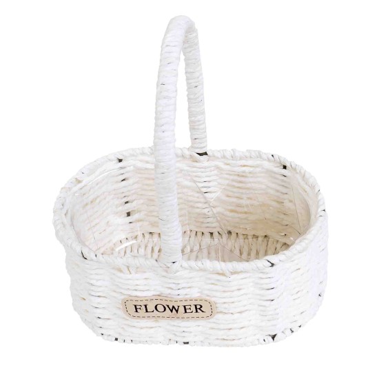 Cos pentru aranjament floral, culoare alb, 21x12x26 cm, B.S.P. / SL758_1