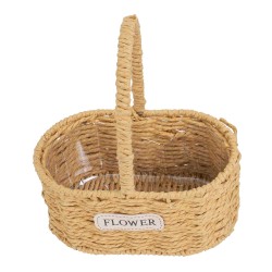 Cos pentru aranjament floral, culoare crem, 21x12x26 cm, B.S.P. / SL758_2