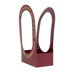 Set 10 cutii din carton pentru aranjamente florale, culoare grena, 38x22x12, B.S.P. / SL814