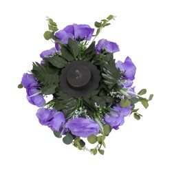 Aranjament floral,trandafir + eucalipt, culoare mov Ø 35 cm, B.S.P. / SL821