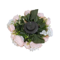 Aranjament floral, hotensie + trandafir, culoare roz deschis, Ø 35 cm, B.S.P. / SL822_1