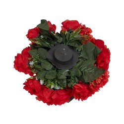 Aranjament floral, hotensie + trandafir, culoare rosu Ø 35 cm, B.S.P. / SL822_2