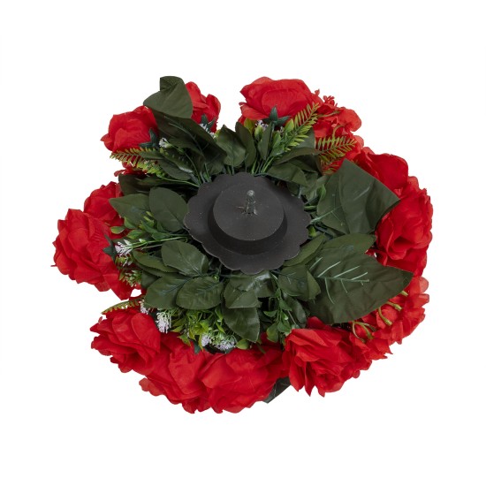 Aranjament floral, hotensie + trandafir, culoare rosu Ø 35 cm, B.S.P. / SL822_2