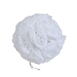 Sfera decorata cu flori, Ø 23 cm, culoare alb, B.S.P. / SL824_1