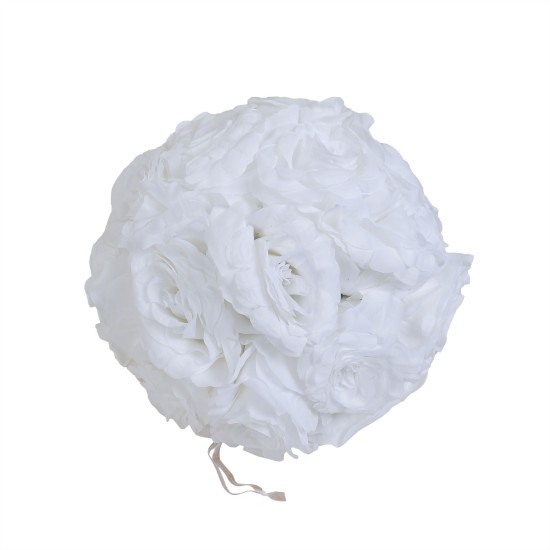 Sfera decorata cu flori, Ø 23 cm, culoare alb, B.S.P. / SL824_1