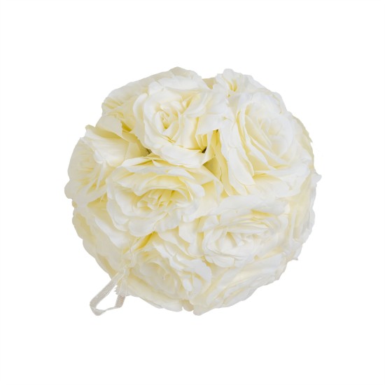 Sfera decorata cu flori, Ø 23 cm, culoare crem, B.S.P. / SL824_2