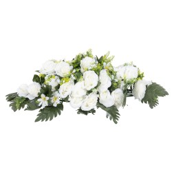 Aranjament floral, culoare alb, 62x18 cm, B.S.P. / SL825