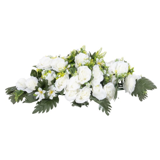 Aranjament floral, culoare alb, 62x18 cm, B.S.P. / SL825